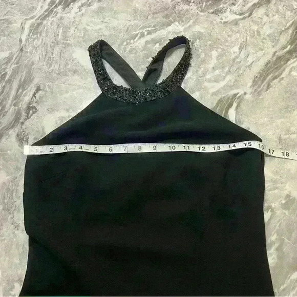 Jones New York Black Formal Maxi Evening Dress Sleeveless with Beading Size 8 - Picture 7 of 11